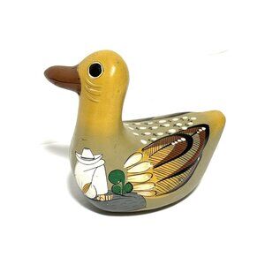 Mexican Folk Art Tonala Ceramic Duck Art Piece Figurine Decor 6”